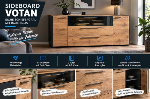 Sideboard votan eiche - votan,